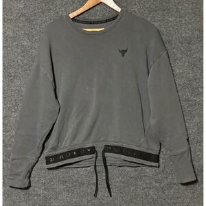 Under Armour Women Medium Sweatshirt Gray Project Rock Blood‎ Sweat Respect